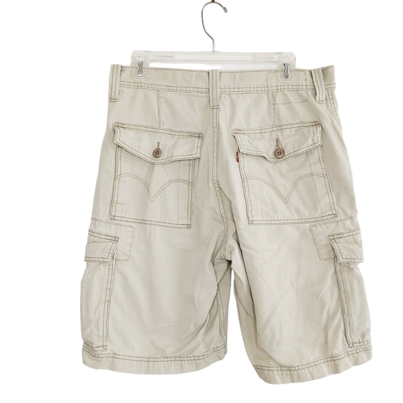 Levi's Mens Squad Cargo Shorts Size 32 Khaki Double Flap Back Pockets Hiking - Picture 14 of 16